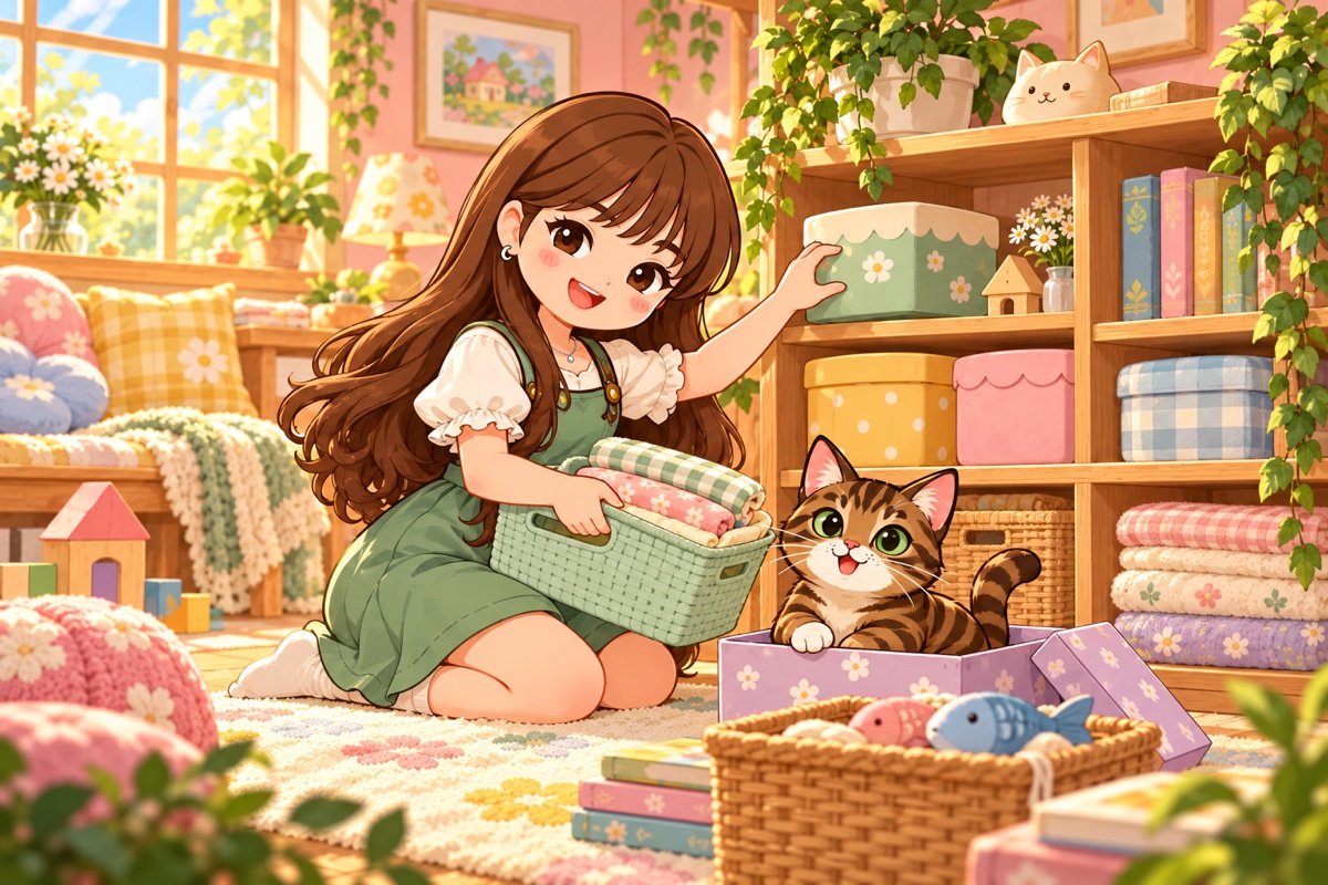 LUNA 貓咪收納屋 — AI 概念插畫 · 非實機